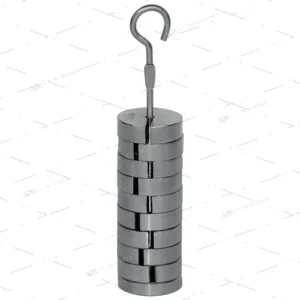 SET OF MASSES, IRON 500g CHROME PLATED